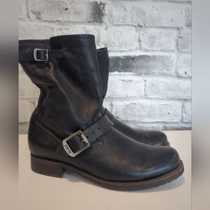 Frye Black Leather Engineer Boots – Women’s Size 11